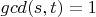 $gcd (s,t)=1$