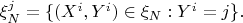 $\xi_N^j = \{(X^i,Y^i) \in \xi_N: Y^i = j\}.$