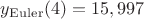 $y_{\rm Euler}(4)=15,997$