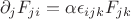 $$\partial _j F_{ji}=\alpha \epsilon_{ijk} F_{jk}$$
