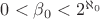 $0<\beta_0<2^{\aleph_0}$
