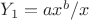 $Y_1 = {ax^b}/x$
