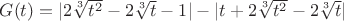 $G(t) = |2\sqrt[3]{t^2} - 2\sqrt[3]{t} - 1| - |t + 2\sqrt[3]{t^2} - 2\sqrt[3]{t}|$