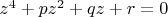 $z^4+pz^2+qz+r=0$