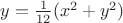 $y=\frac1 {12}(x^2+y^2)$