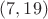$(7,19)$