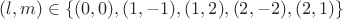 $(l,m) \in \{(0,0),(1,-1),(1,2),(2,-2),(2,1)\}$