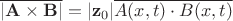 $\overline{|\mathbf A \times \mathbf B|}=|\mathbf z_0|\overline{A(x,t)\cdot B(x,t)}$
