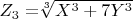 $Z_3=$\sqrt[3]{X^3+7Y^3}$ $