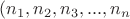 $(n_1,n_2,n_3,...,n_n$