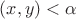 $(x,y)<\alpha$