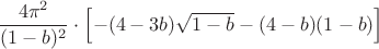 $$
\frac{4\pi^2}{(1-b)^2}\cdot\left[-(4-3b)\sqrt{1-b}-(4-b)(1-b)\right]
$$