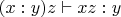 $(x:y)z \vdash xz:y$