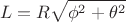 $$L=R \sqrt{\phi^2+\theta^2}$$