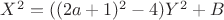$X^2=((2a+1)^2-4)Y^2+B$