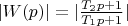 $|W(p)|=|\frac{T_2 p + 1}{T_1 p + 1}|$