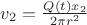 $ v_2 = \frac{Q(t)x_2}{2\pi r^2}$ $ v_2 = \frac{Q(t)x_2}{2\pi r^2}$