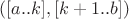 $([a..k],[k+1..b])$
