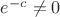 $ e^{-c} \neq 0 $