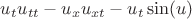 $u_t u_{tt}-u_x u_{xt}-u_t\sin(u)$ $u_t u_{tt}-u_x u_{xt}-u_t\sin(u)$