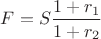 $F = S \dfrac{1+r_1}{1+r_2}$