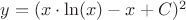 $y = (x \cdot \ln(x) - x + C)^2$