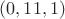 $(0, 11, 1)$