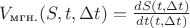 $V_\text{мгн.}(S,t,\Delta t) = \frac{dS(t,\Delta t)}{dt(t,\Delta t)}$