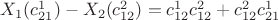 $X_1(c_{21}^{1})-X_2(c_{12}^{2})={c_{12}^{1}}{c_{12}^{2}}+{c_{12}^{2}}{c_{21}^{1}}$