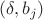 $(\delta, b_{j})$