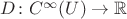 $D\colon C^\infty(U)\to\mathbb R$