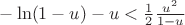 $-\ln(1-u)-u<\frac{1}{2}\frac{u^{2}}{1-u}$