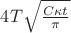 $4 T{\sqrt \frac {C \kappa  t}{\pi}}$