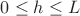 $0\le h \le L$