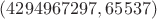 $(4294967297, 65537)$