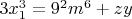 $3x_1^3=9^2m^6+zy$