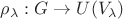$\rho_\lambda:G\to U(V_\lambda)$ $\rho_\lambda:G\to U(V_\lambda)$