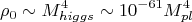 $$\rho_{0} \sim M^4_{higgs} \sim 10^{-61}M^4_{pl}$$