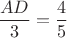 $\dfrac{AD}{3}=\dfrac{4}{5}$