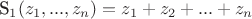 S_1(z_1, ..., z_n)= z_1+z_2+...+z_n