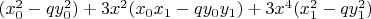 $(x_0^2-q y_0^2)+3 x^2 (x_0 x_1-q y_0 y_1)+3 x^4 (x_1^2-q y_1^2)$