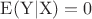 $\mathrm{E(Y|X) = 0}$