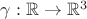 $\gamma: \mathbb R\to\mathbb R^3$
