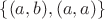 $\{(a, b), (a, a)\}$