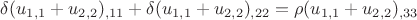 $\delta (u_{1,1} + u_{2,2})_{,11}+\delta(u_{1,1} + u_{2,2})_{,22}=\rho (u_{1,1}+u_{2,2})_{,33}$