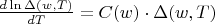 $\frac{d\ln\Delta(w,T)}{dT} = C(w)\cdot\Delta(w,T)$