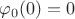 $\varphi_0(0)=0$