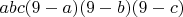 $abc(9-a)(9-b)(9-c)$