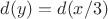 ${d(y) = d(x/3)}$