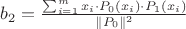 $b_2 = \frac {\sum^{m}_{i=1}x_i \cdot  P_0(x_i) \cdot  P_1(x_i)}{\lVert P_0 \rVert ^2}